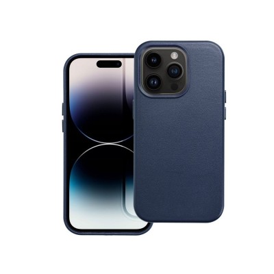 Husa iPhone 15 Pro Max, Leather Cu Functie Magsafe, Albastru